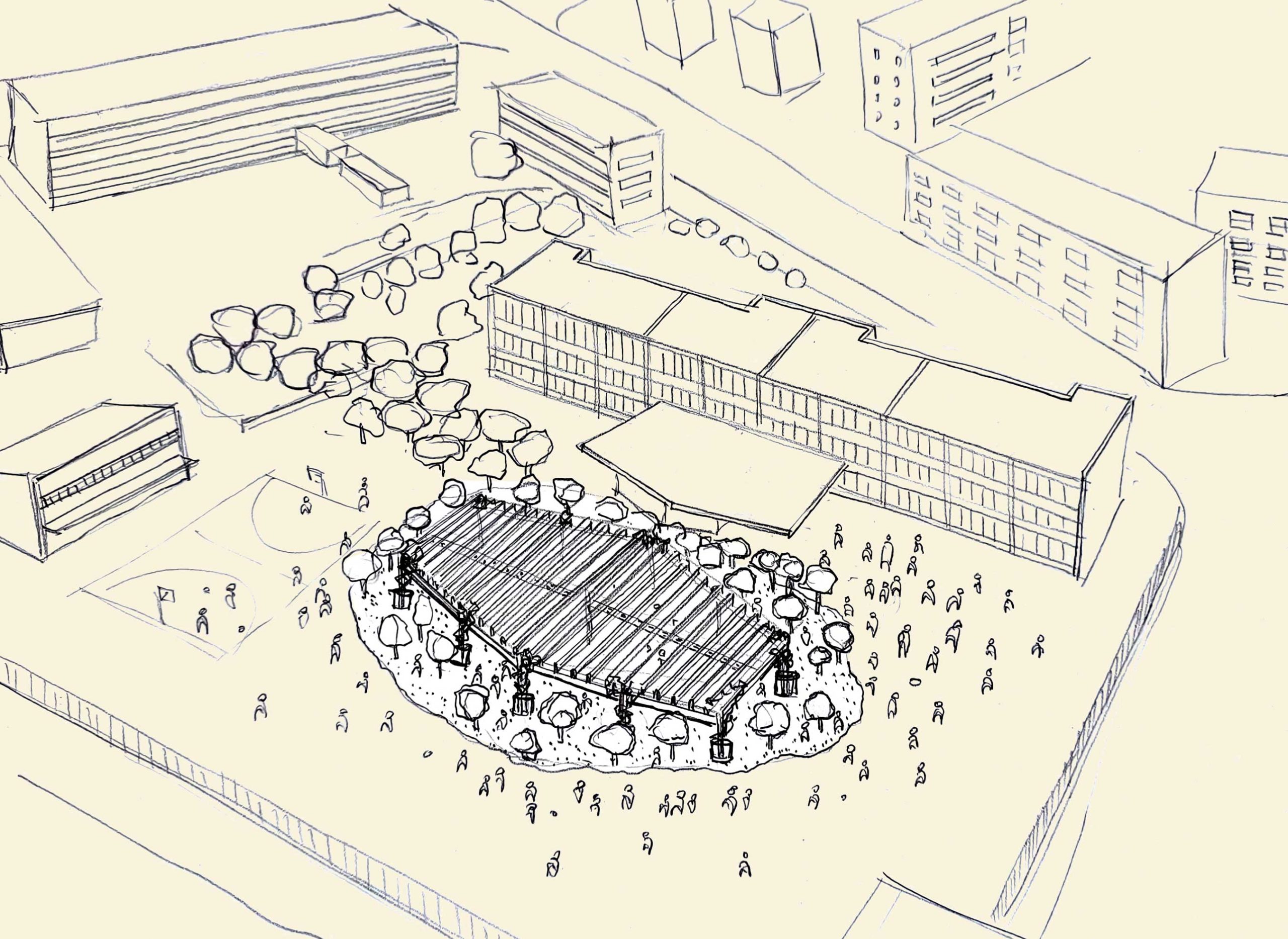 Principe de rénovation du centre commercial Le Millénaire